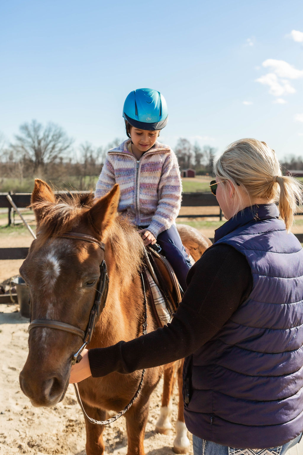 Rider and horse in the outdoor arena