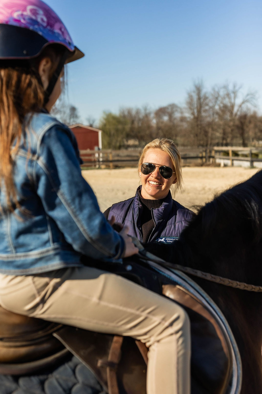 Riders at Serene Acres during a lesson